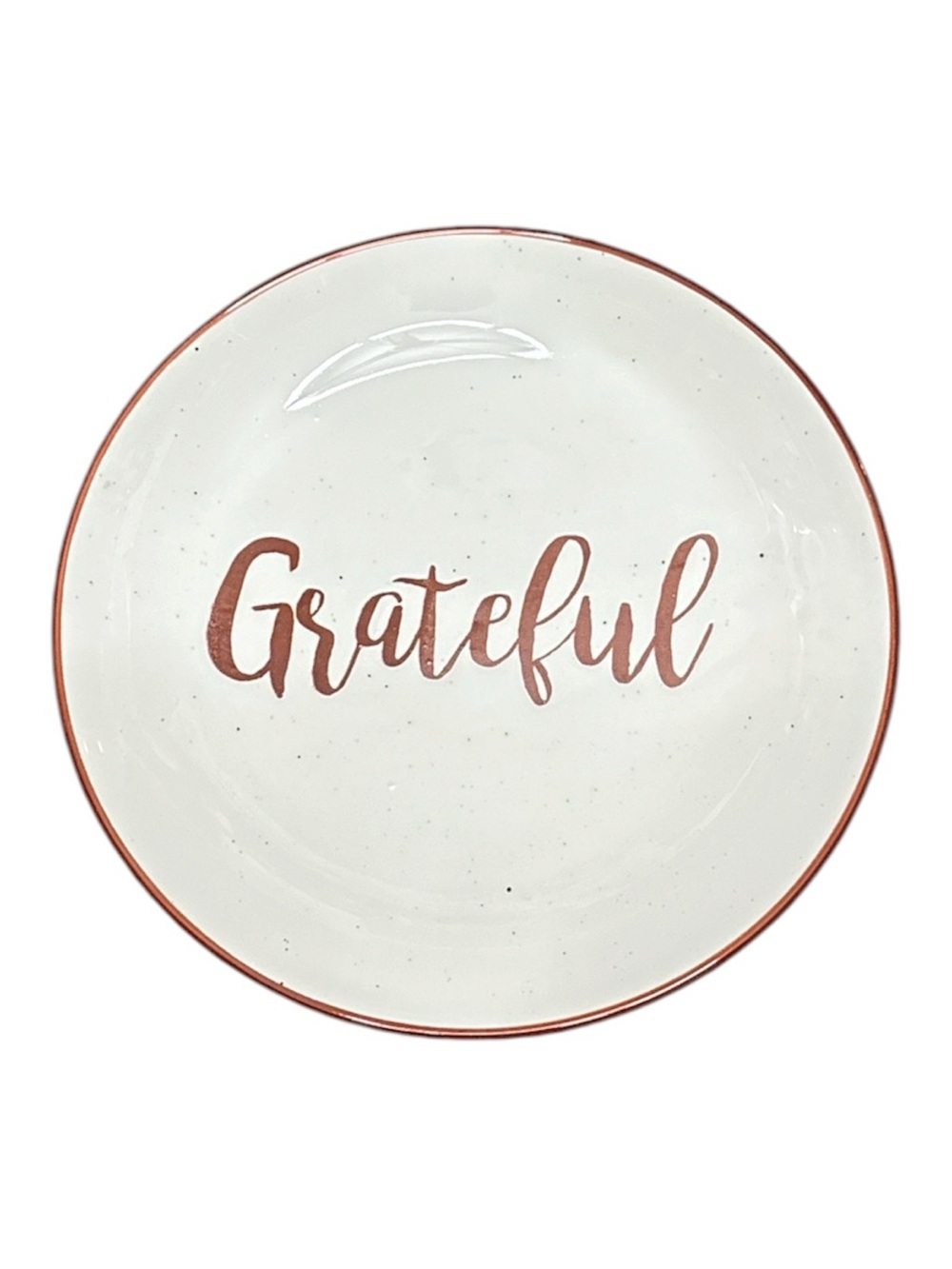 Grateful Ceramic Serving Plate in Copper Accent